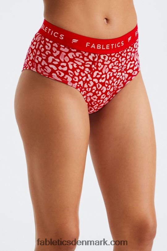 Fabletics Kvinder 24-7 højtaljet trusse PNX2T2865 haute rød leopard kys