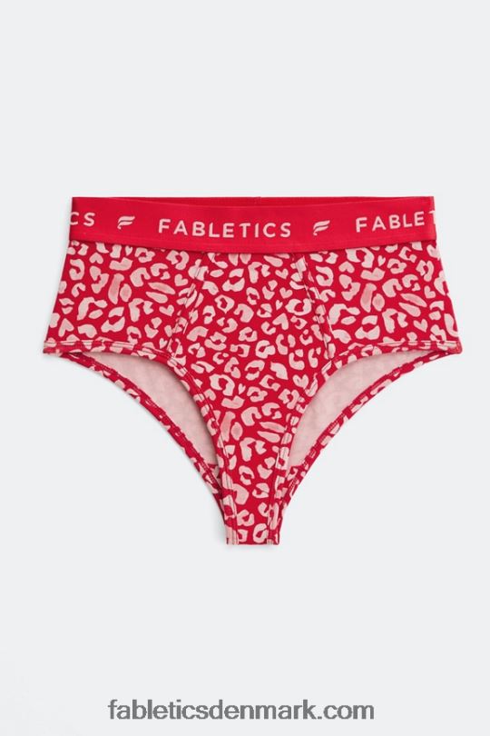 Fabletics Kvinder 24-7 højtaljet trusse PNX2T2865 haute rød leopard kys