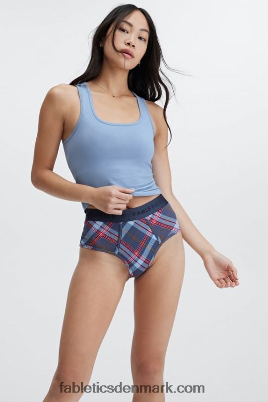 Fabletics Kvinder 24-7 højtaljet trusse PNX2T2870 klassisk marineblå tartan