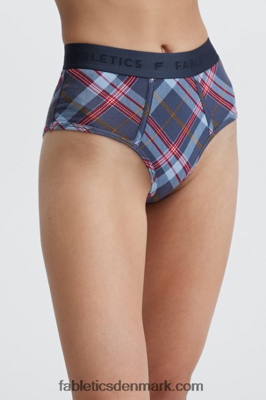 Fabletics Kvinder 24-7 højtaljet trusse PNX2T2870 klassisk marineblå tartan