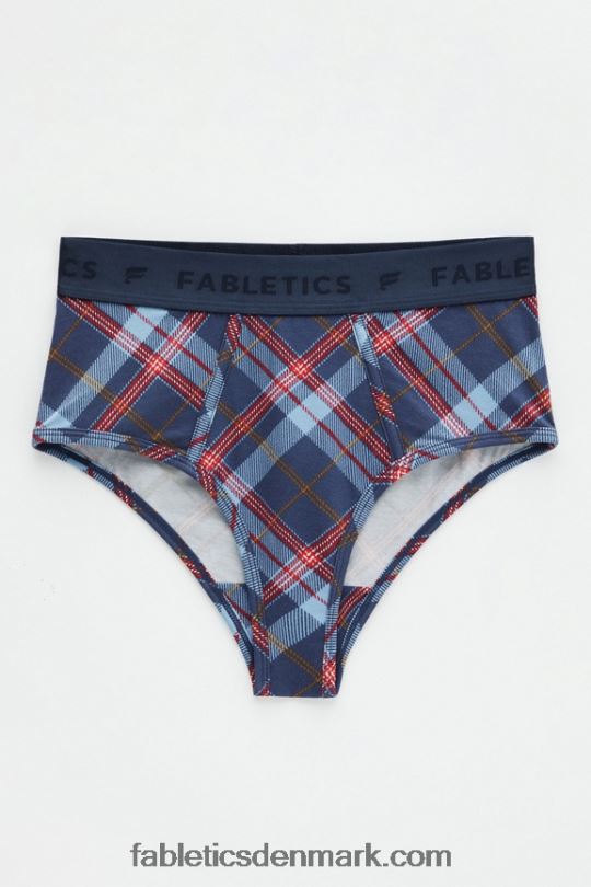 Fabletics Kvinder 24-7 højtaljet trusse PNX2T2870 klassisk marineblå tartan