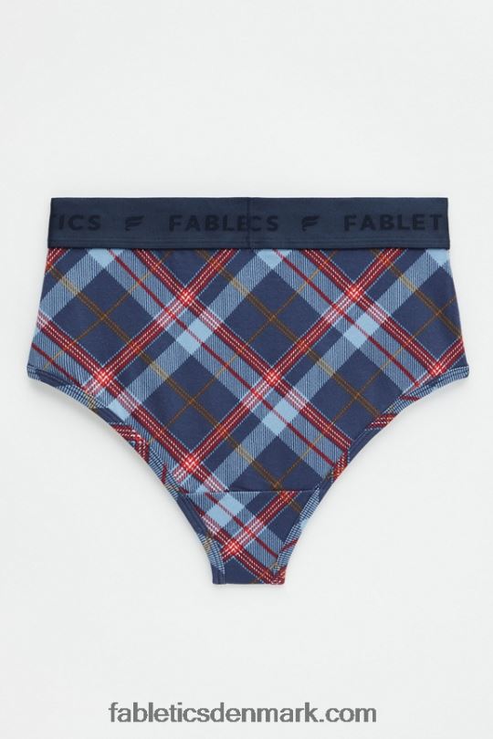 Fabletics Kvinder 24-7 højtaljet trusse PNX2T2870 klassisk marineblå tartan