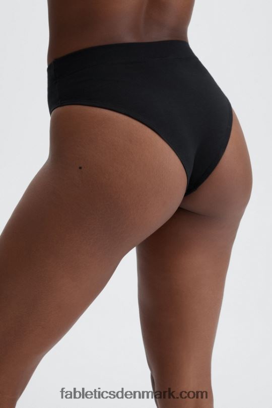 Fabletics Kvinder højtaljet bomuldspandex trusse PNX2T2902 sort