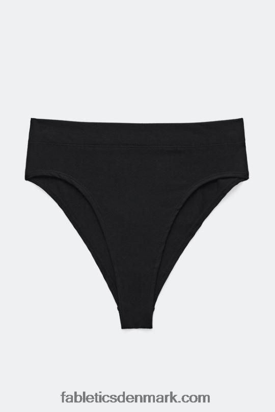 Fabletics Kvinder højtaljet bomuldspandex trusse PNX2T2902 sort