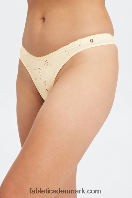 Fabletics Kvinder sømløs højtaljet g-streng med blonder PNX2T2892 hejre/visget lime