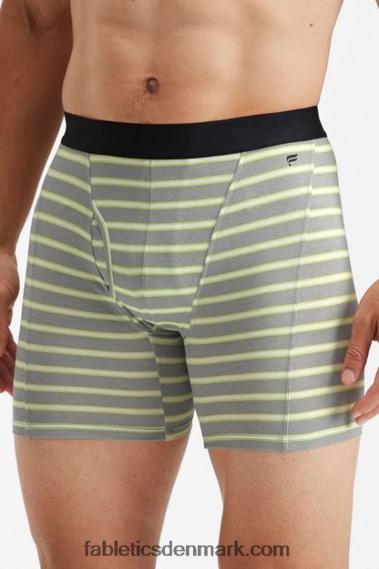 Fabletics Mænd 24-7 boxershorts 200 PNX2T3775 falmet lime skyggestribe