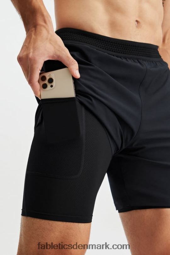 Fabletics Mænd den grundlæggende korte (foret) PNX2T3319 sort