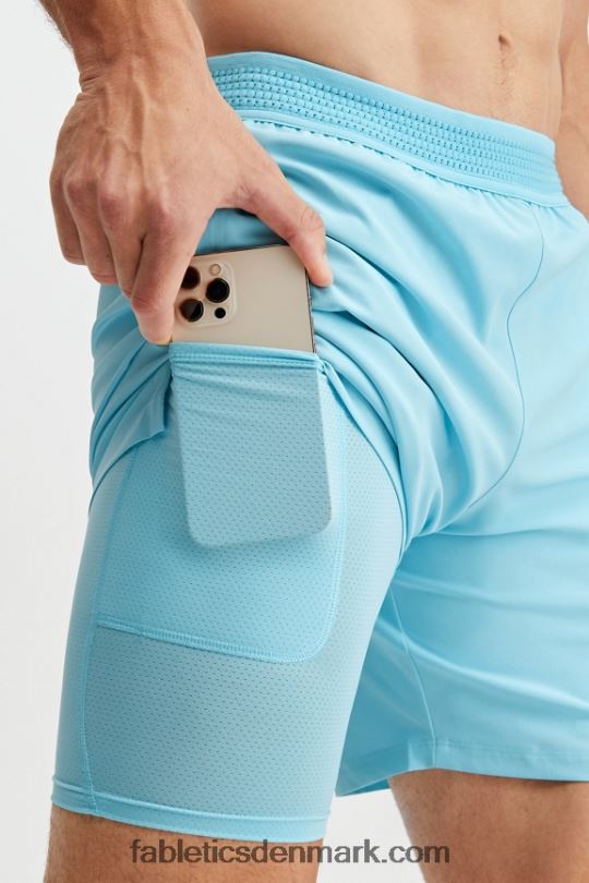 Fabletics Mænd den grundlæggende korte (foret) PNX2T3329 blå himmel