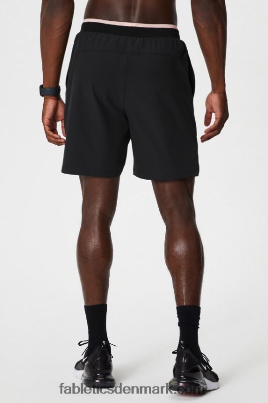 Fabletics Mænd den grundlæggende korte ii 150 PNX2T3225 sort/lyserød smørcreme