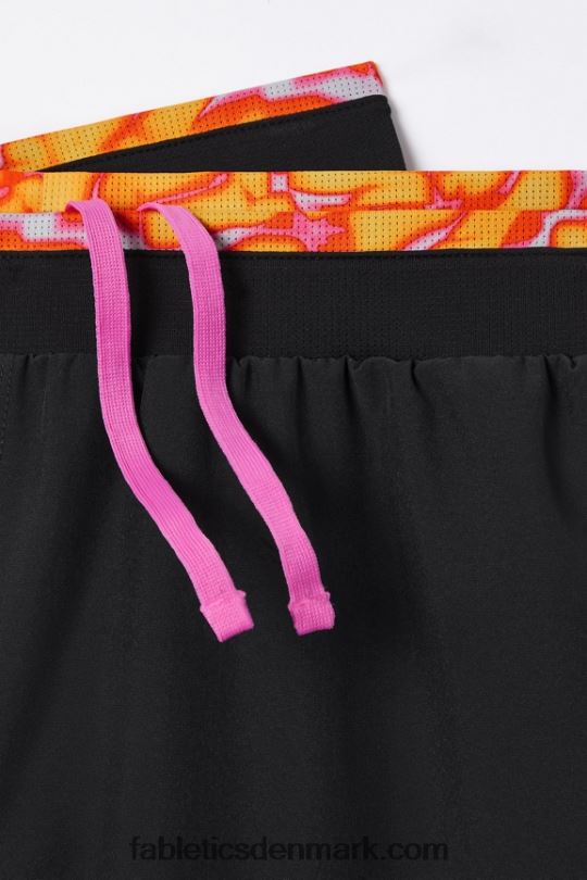 Fabletics Mænd den grundlæggende korte ii (foret) 132 PNX2T3122 sort/lyserød undslippe sommergalskab