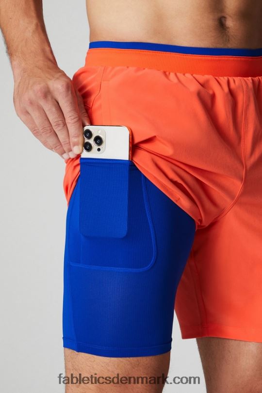 Fabletics Mænd den grundlæggende korte ii (foret) 132 PNX2T3124 passion orange