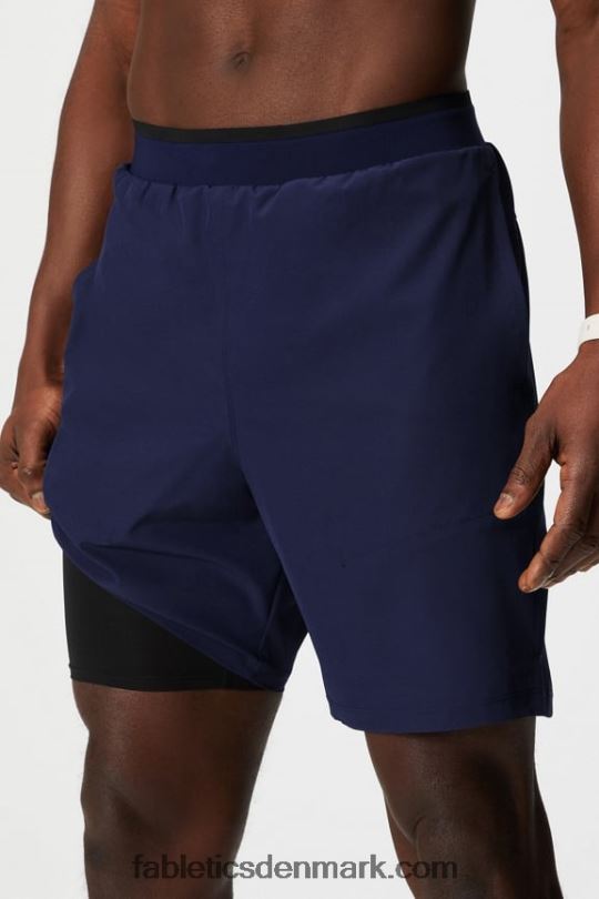Fabletics Mænd den grundlæggende korte ii (foret) 133 PNX2T3127 dyb flåde