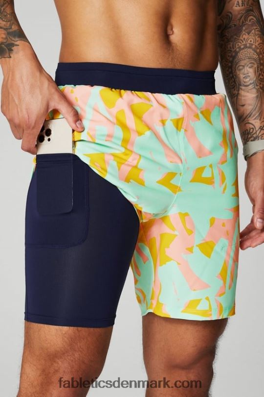 Fabletics Mænd den grundlæggende korte ii (foret) 134 PNX2T3132 fersken kys økologiske klatter