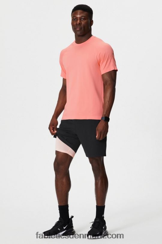 Fabletics Mænd den grundlæggende korte ii (foret) 134 PNX2T3133 sort/lyserød smørcreme