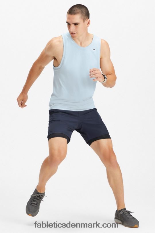 Fabletics Mænd den grundlæggende korte ii (foret) 134 PNX2T3134 klassisk flåde