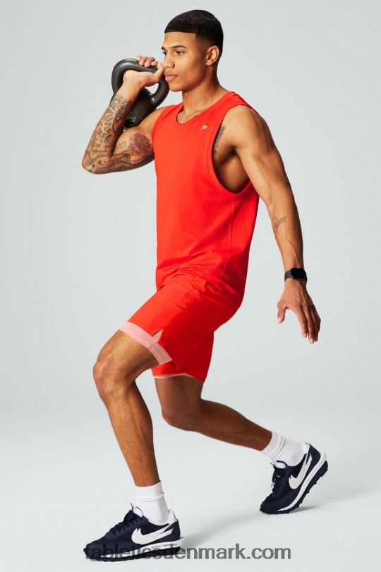 Fabletics Mænd den grundlæggende korte ii (foret) 135 PNX2T3141 ildglød perforeret