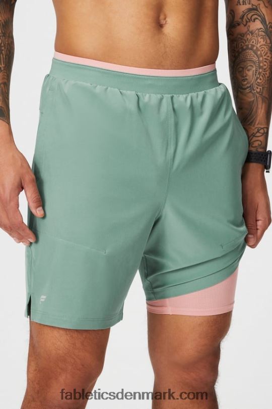 Fabletics Mænd den grundlæggende korte ii (foret) 137 PNX2T3147 grå timian perforeret