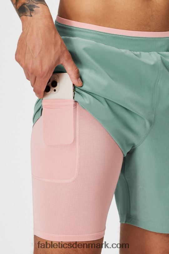 Fabletics Mænd den grundlæggende korte ii (foret) 137 PNX2T3147 grå timian perforeret