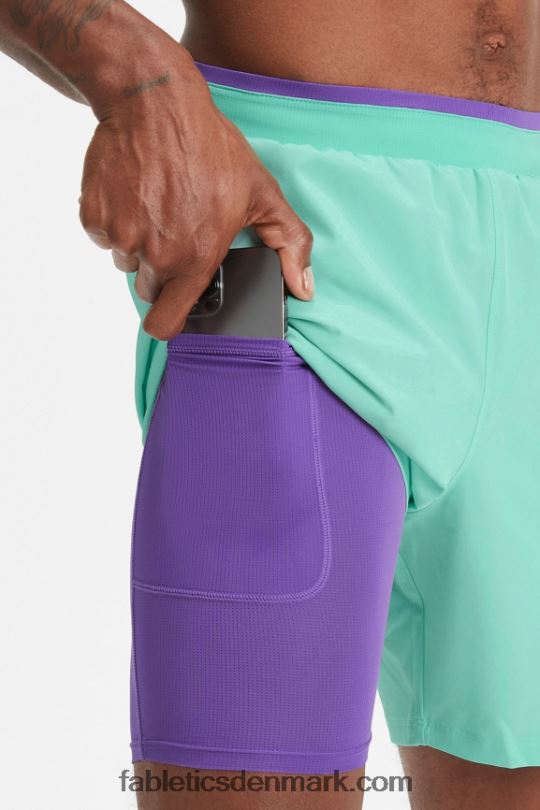 Fabletics Mænd den grundlæggende korte ii (foret) 137 PNX2T3150 myntetåge perforeret