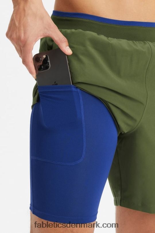 Fabletics Mænd den grundlæggende korte ii (foret) 138 PNX2T3154 mørkt mos