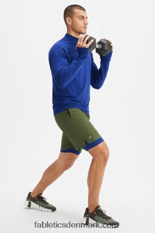 Fabletics Mænd den grundlæggende korte ii (foret) 138 PNX2T3154 mørkt mos