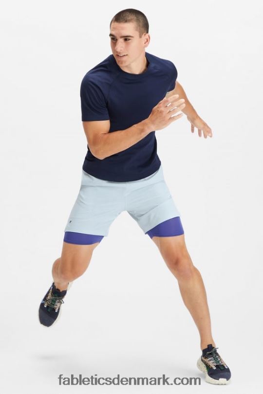 Fabletics Mænd den grundlæggende korte ii (foret) 163 PNX2T3305 blå aske