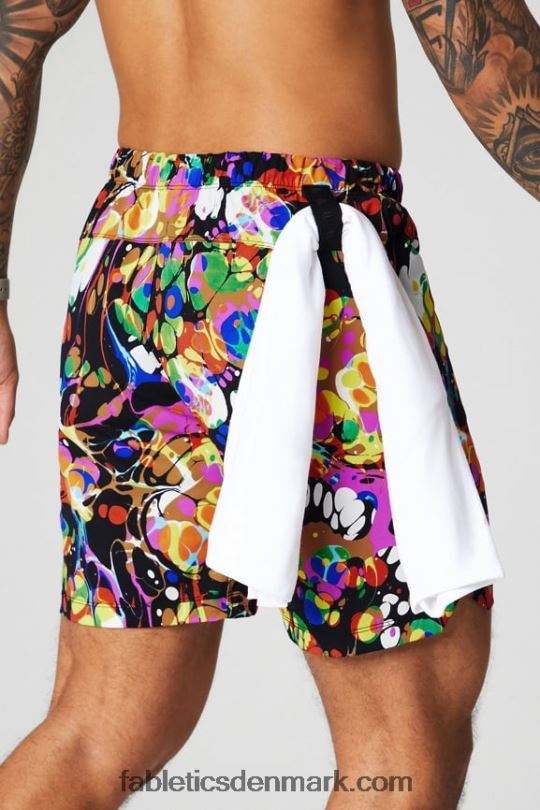 Fabletics Mænd den korte 151 PNX2T3231 sort kalejdoskopisk