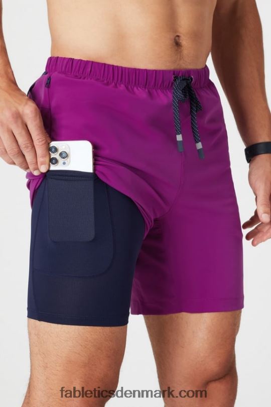 Fabletics Mænd den korte (foret) 139 PNX2T3170 aubergine