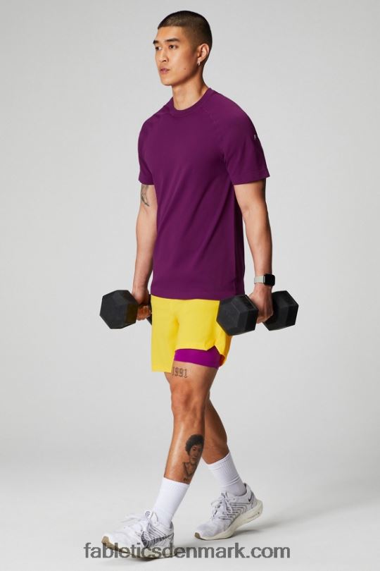 Fabletics Mænd den korte (foret) 139 PNX2T3171 solnedgang gul