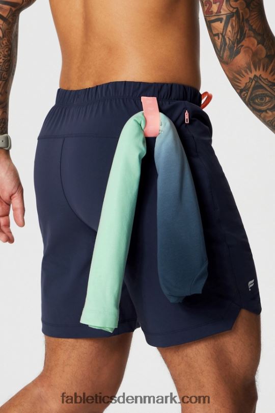 Fabletics Mænd den korte (foret) 140 PNX2T3175 dyb navy/multi spraydient