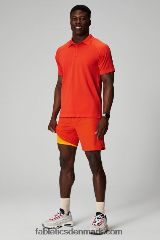 Fabletics Mænd den korte (foret) 140 PNX2T3176 arvestykke tomat