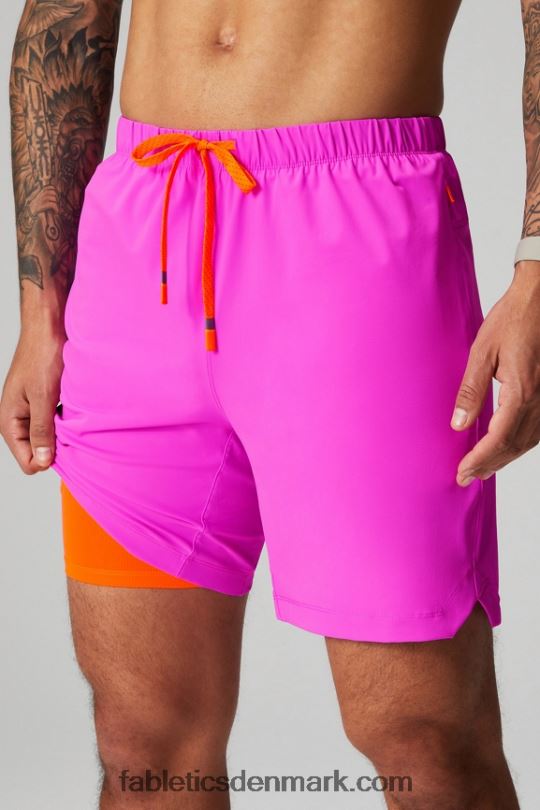 Fabletics Mænd den korte (foret) 141 PNX2T3180 lyserød flugt