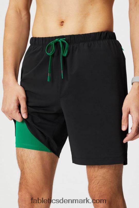 Fabletics Mænd den korte (foret) 141 PNX2T3181 sort/græsgrøn