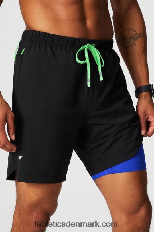 Fabletics Mænd den korte (foret) 142 PNX2T3184 vild limespids