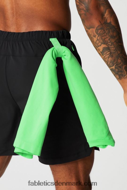Fabletics Mænd den korte (foret) 142 PNX2T3184 vild limespids