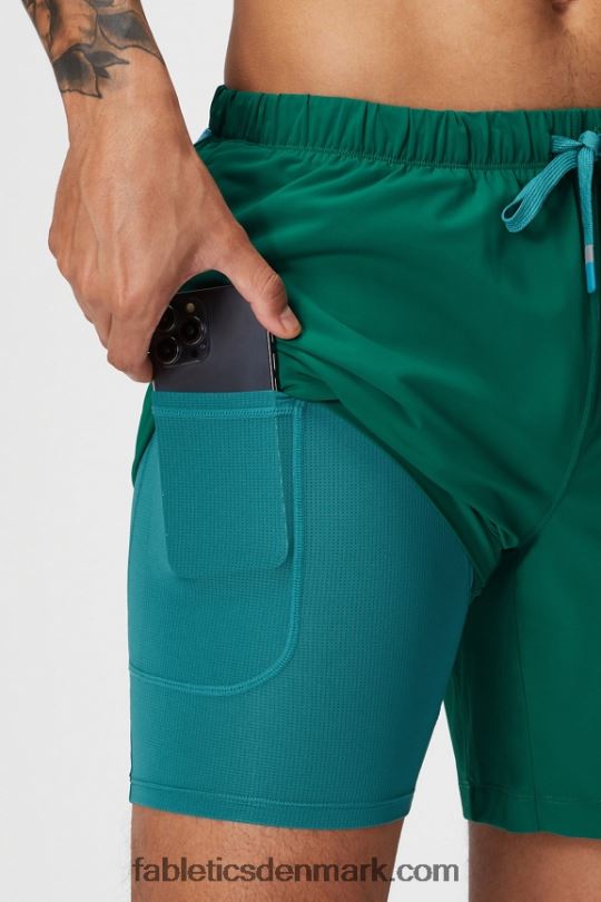 Fabletics Mænd den korte (foret) 142 PNX2T3185 fairway green