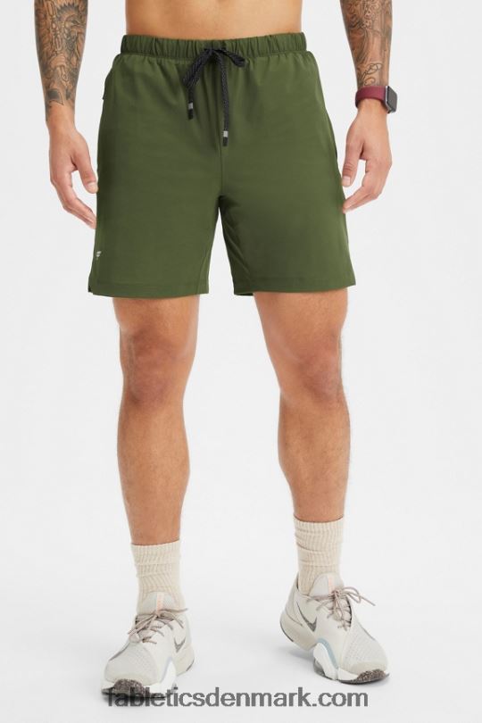 Fabletics Mænd den korte (foret) 143 PNX2T3188 mørkt mos