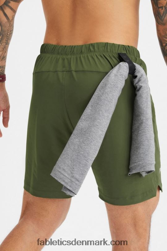 Fabletics Mænd den korte (foret) 143 PNX2T3188 mørkt mos