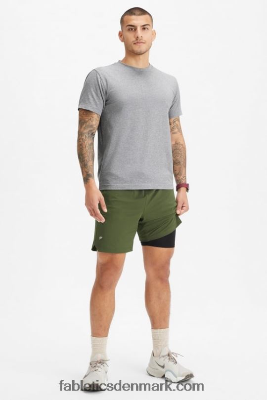 Fabletics Mænd den korte (foret) 143 PNX2T3188 mørkt mos