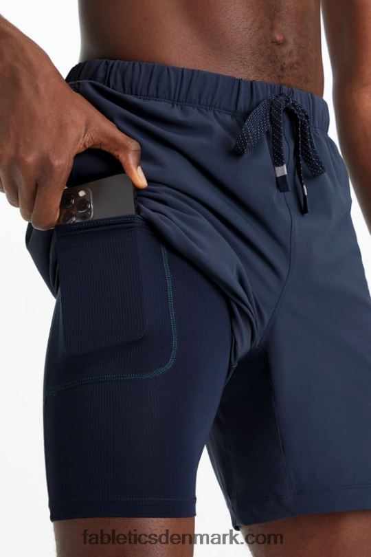 Fabletics Mænd den korte (foret) 143 PNX2T3190 klassisk flåde