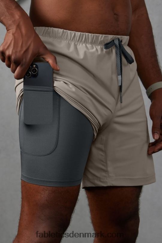 Fabletics Mænd den korte (foret) 162 PNX2T3295 brutalistisk kaki