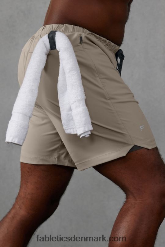 Fabletics Mænd den korte (foret) 162 PNX2T3295 brutalistisk kaki