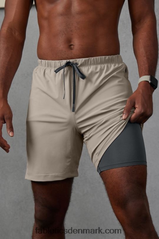 Fabletics Mænd den korte (foret) 162 PNX2T3295 brutalistisk kaki