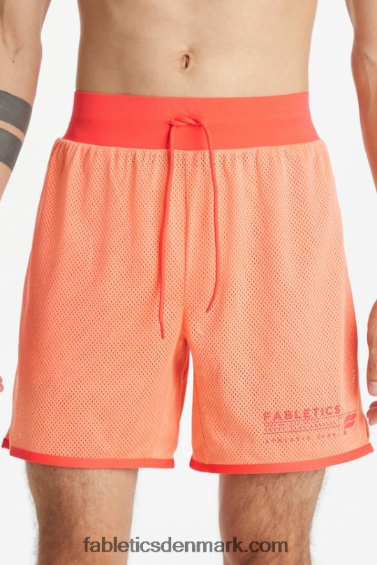 Fabletics Mænd recen kort PNX2T3365 livlig fersken atletik