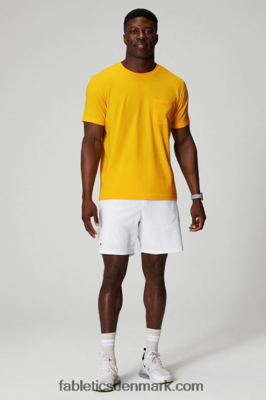 Fabletics Mænd 24-7 lomme tee PNX2T3451 solnedgang gul