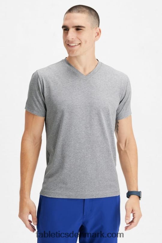 Fabletics Mænd 24-7 v halsen PNX2T3499 klassisk grå lyng