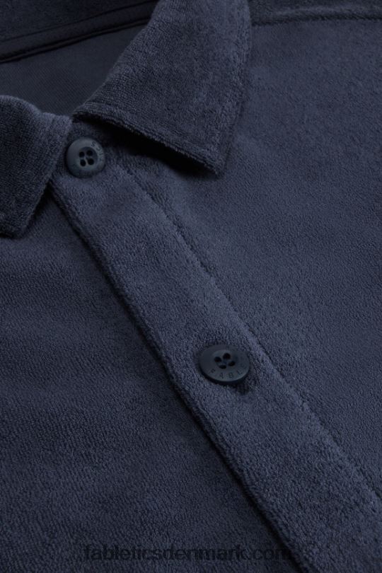 Fabletics Mænd ø-frottéknappen op PNX2T3557 klassisk flåde