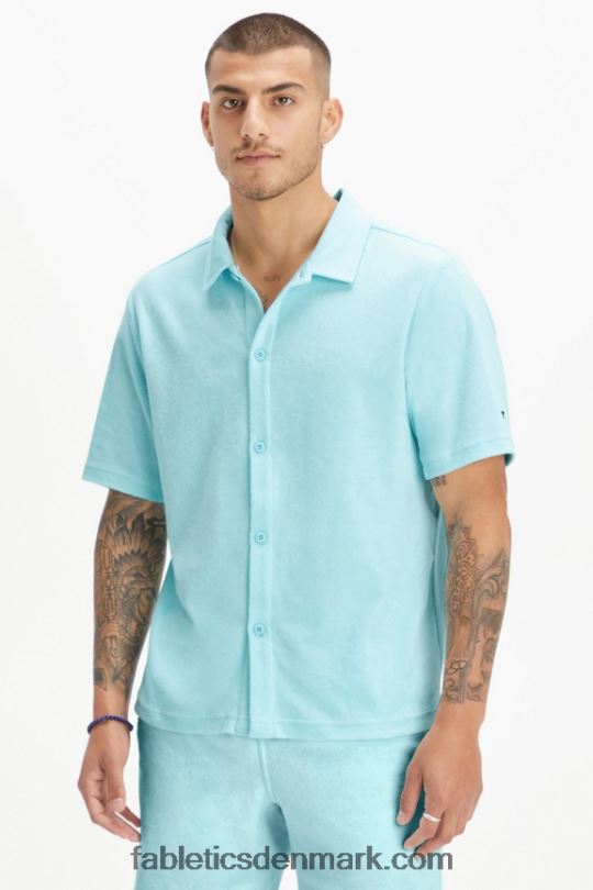 Fabletics Mænd ø-frottéknappen op PNX2T3558 nordisk blå
