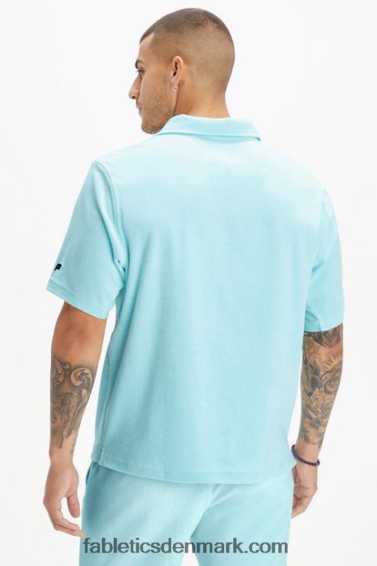 Fabletics Mænd ø-frottéknappen op PNX2T3558 nordisk blå