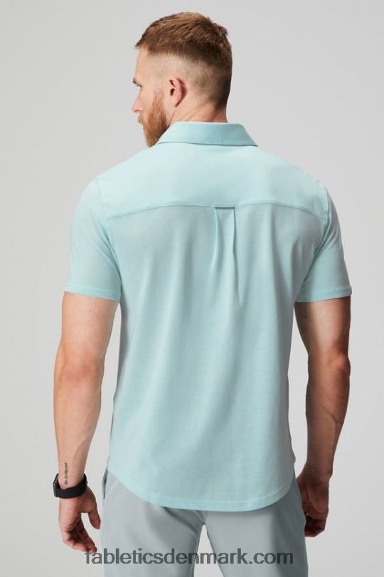 Fabletics Mænd instrumentbrættet kortærmet knap op PNX2T3537 nordisk blå lyng